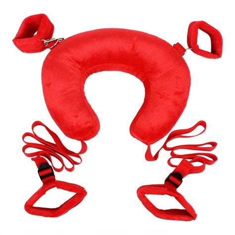 plush sex position restraint with wrist and ankle cuffs soft pillow for bondage ebay
