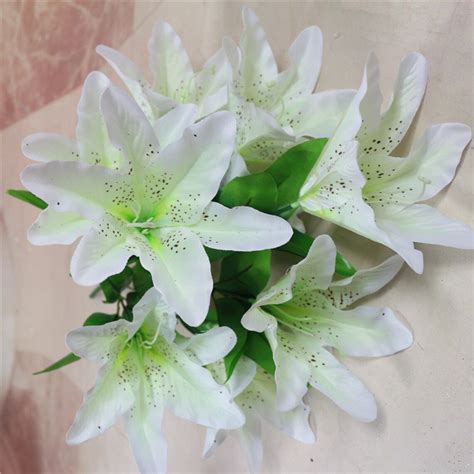 9 Flowers Artificial Flower Silk Lily Bouquets For Etsy