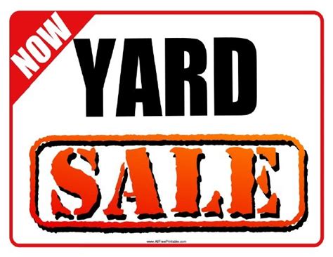 Print Yard Sale Sign Free Printable