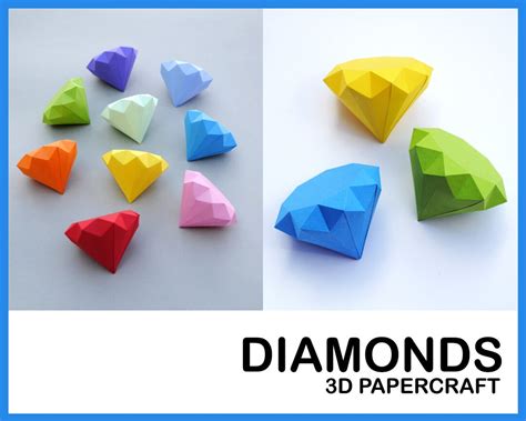 Diamonds 3d Papercraft Diy Diamond Papercraft Diamond Etsy