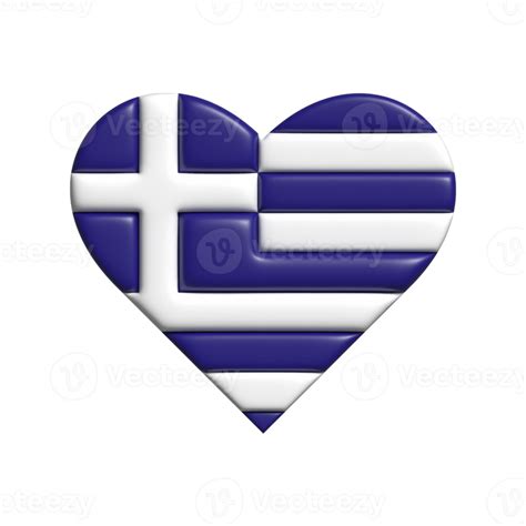 Greece Heart Flag Shape 3d Render 22286471 Png