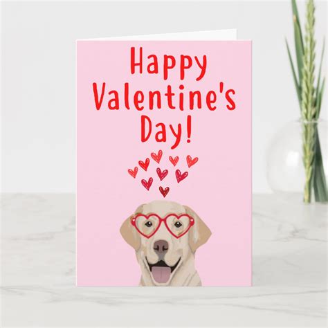 Yellow Labrador Retriever Valentines Day Card Zazzle