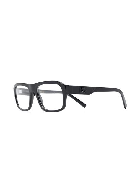 Dolce And Gabbana Eyewear Patterned Square Frame Glasses Farfetch