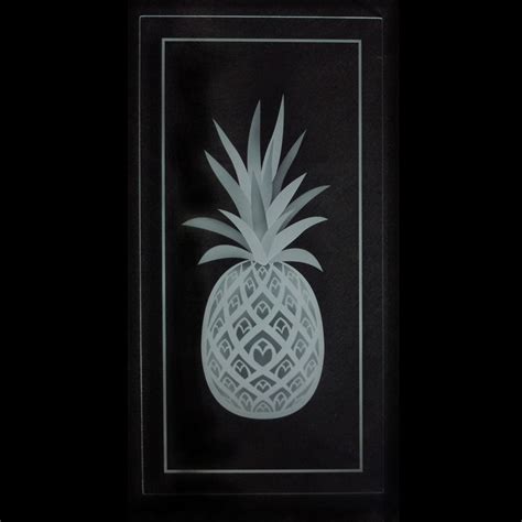 Glass doors will showcase all of the contents of your kitchen cabinets, which may result in a cluttered look. Hand Crafted Pineapple Etched Glass Kitchen Cabinet Carved ...