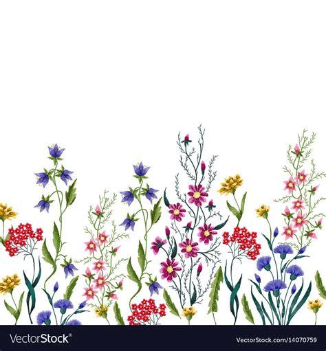 Embroidery Flowers Royalty Free Vector Image Vectorstock