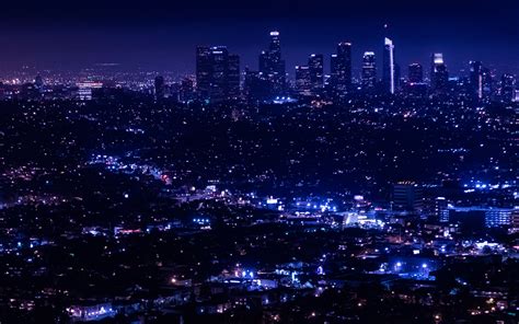 Download Wallpaper 3840x2400 Night City City Lights Overview Aerial