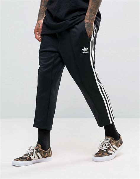 Adidas Originals Sst Relax Cropped Joggers In Black Bk3632 In Black For