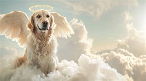 Angel Dog Dog With Wings Golden Retriever Angel Heavenly Dog Pet In
