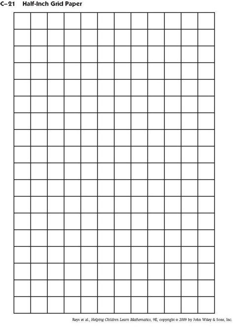 C 21 Half Inch Grid Paper Grid Paper Printable Printable Graph Paper Grid Paper