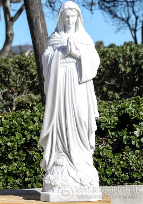 Sold Beautiful Standing Virgin Mother Mary In Prayer Sculpture Perfect For Home Garden 40