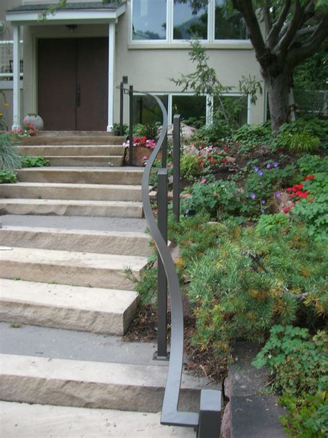 Outdoor Handrails For Concrete Steps Modern Infill Outdoor Stair