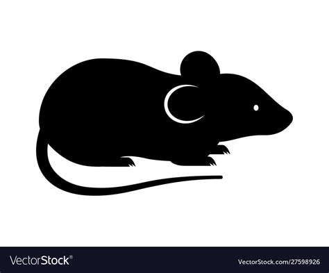Black Rat Mouse Rodent Cute Silhouette Royalty Free Vector
