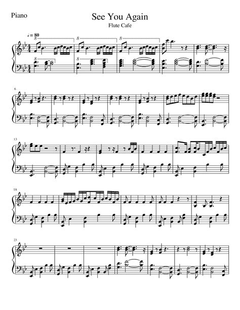 Flute Cafe See You Again Furious 7 Flute Sheet Music