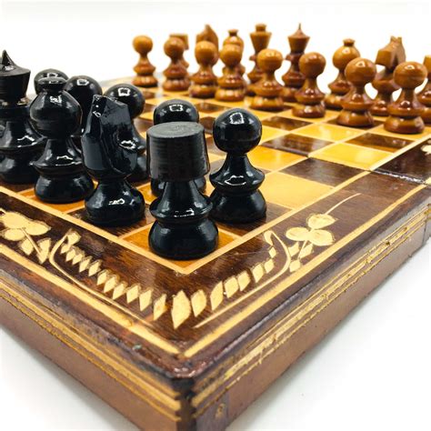 Chess Backgammon And Draughts Set Folding Vintage Checkers Etsy