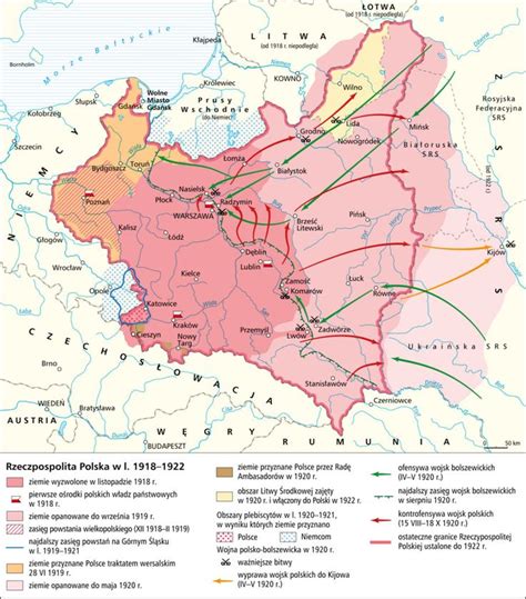 POLAND 1918 1922 Republic Исторические карты Карта Всемирная