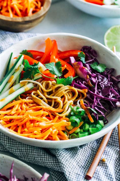 Protein foods help increase energy, maintain as well as build new muscle mass, and promote longevity, among other major health benefits. Peanut Soba Noodle Bowls - Making Thyme for Health