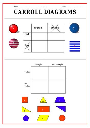 carroll diagrams worksheet teaching resources
