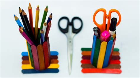 How To Make A Popsicle Stick Pencil Holder Youtube