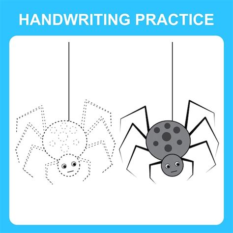 premium vector handwriting practice draw lines  color  spider