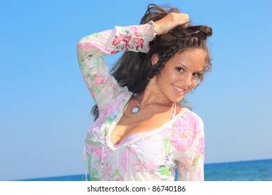 Sexy Hot Brunette Bikini Model On Stock Photo Shutterstock