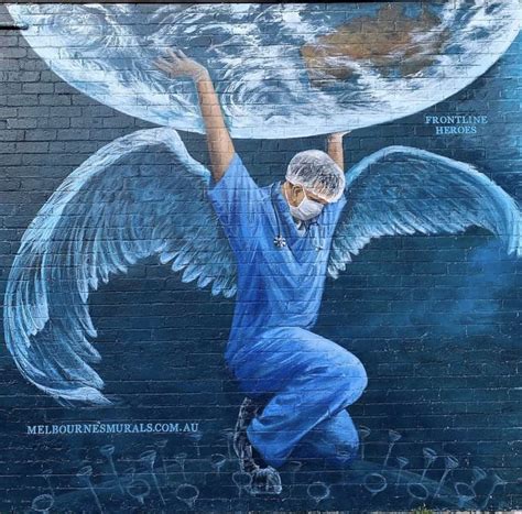 Police officers are seen in melbourne park in melbourne, australia on feb. Love this pic by Melbourne Murals. Nurses saving the world ...