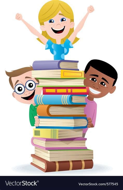 Books And Kids Royalty Free Vector Image Vectorstock