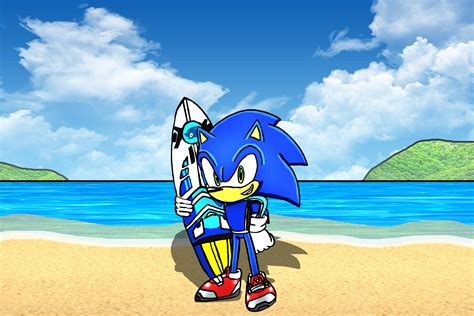 Sonic Artwork: Surfer Sonic! (Mario & Sonic at the Olympic Games Tokyo ...