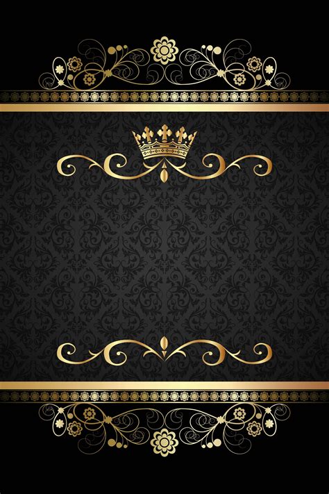 Vintage Lace Black Poster Background | Retro background, Crown background, Flower background ...