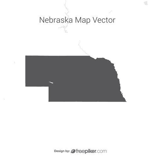 Freepiker Nebraska Map Dark Vector Design