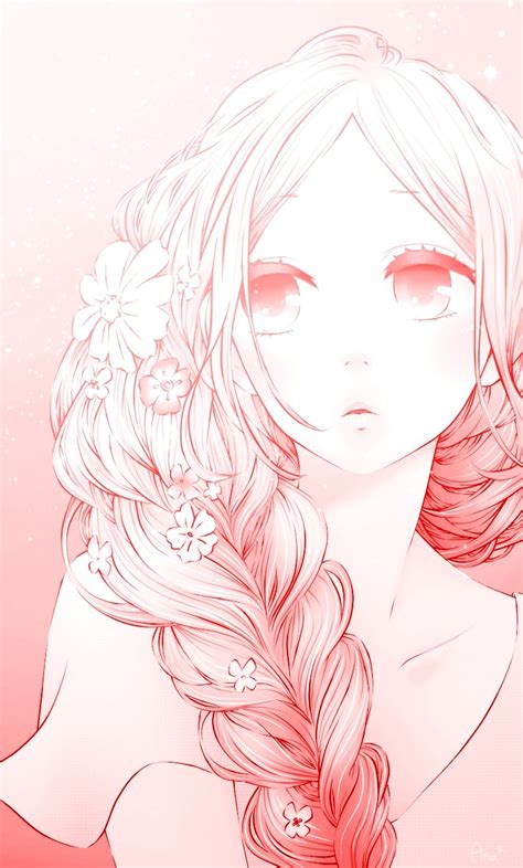 Anime Personal Blog — Anime Pink Cute Girl Flower Aesthetic Art Edit By