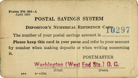 Postal Savings Banks Allowing Immigrants And Workers To