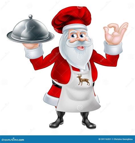 Christmas Santa Cook Chef Cartoon Vector 59116351