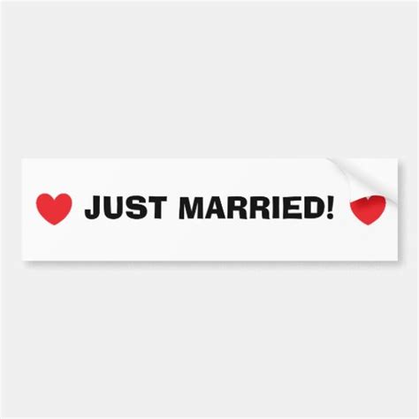 Just Married Bumper Sticker Zazzle
