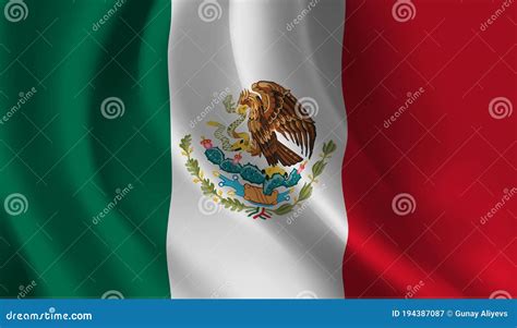 Waving Flag Of The Mexico Waving Mexico Flag Stock Illustration