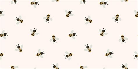 Premium Vector Seamless Banner With Cute Bumble Bees