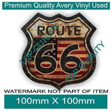 Rustic Route 66 Decal Sticker Vintage Americana Hot Rod Rat Rod