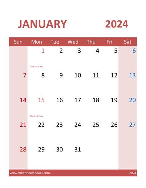 Print Jan 2024 Calendar Monthly Calendar