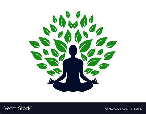 Yoga Meditation Concept Logo Icon Royalty Free Vector Image