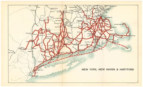 New York New Haven And Hartford Railroad System Map 1923 Wardmaps Llc