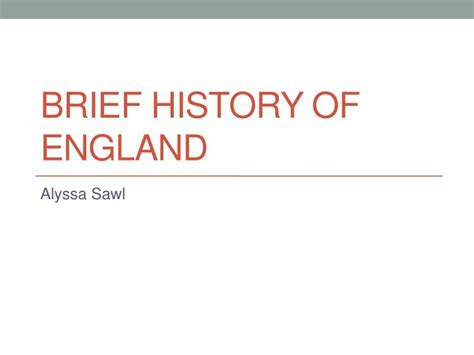 Ppt Brief History Of England Powerpoint Presentation Free Download