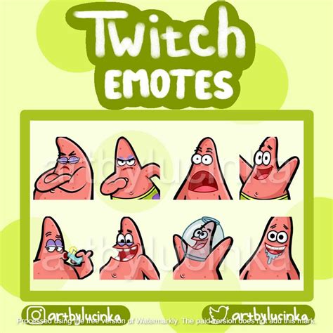 Twitch And Discord Emotes Spongebob Patrick Etsy