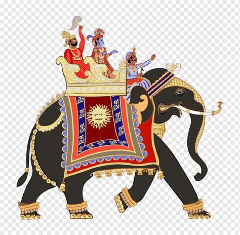 Cartoon Indian Elephant And The Nobility Mounts Elephant India Png