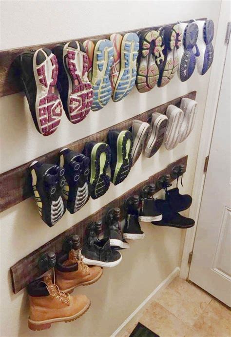 Feb 25, 2020 · this entryway console is built from two unfinished wood cabinets, which we painted a soft green. 39 Genius Shoe Storage Ideas For Any Size Family! | Posh Pennies | Hanging shoe storage, Shoe ...