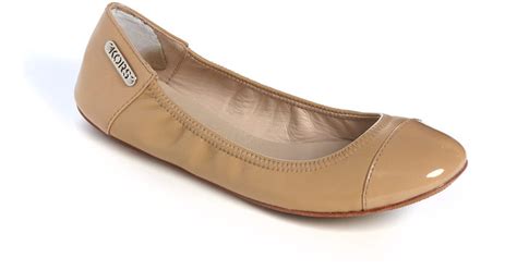 Kors By Michael Kors Erin Leather Ballet Flats In Natural Lyst