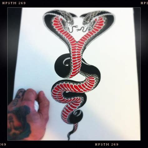 Two Headed Cobra By Roger Merling Meijer Snake Tattoo Design Snake