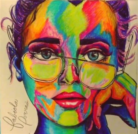 Sometimes I Color Art Girl Colorful Drawing Colored Pencils Eyes