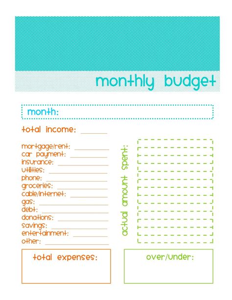 Simple Budget Template Weekly Budget Template Monthly Budget Sheet