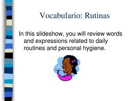 Ppt Vocabulario Rutinas Powerpoint Presentation Free Download Id