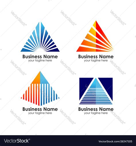 Business Pyramid Logo Design Template Royalty Free Vector