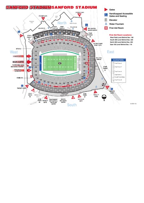 Sanford Stadium Seating Chart With Seat Numbers Stadium Seating Chart